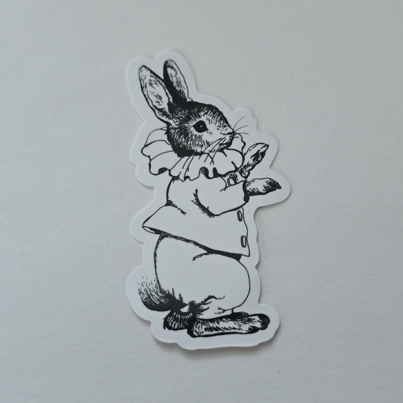 10/$10  Charming Black and White Rabbit Sticker - Picture 1 of 2
